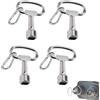 TREABEAR Chiave Quadrata 8mm - 4Pcs con Moschettoni, Quadra Universale, Sfiato Termosifoni per Contatore Acqua