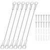 PATIKIL Cavo Lanyard Acciaio Inossidabile Occhielli 0.06 x 4 1.5mm x 10cm, 6pz Filo Sicurezza Viti Montaggio per Appendere Luci da Palco