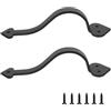 HERKINDNESS Manopole nere, 2 maniglie per porte, nere, 23 cm, laccate nere opache, per porte da fienile, porte da parapetto, porte da garage, porte esterne
