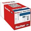 fischer PowerFast II CZF 3,5 x 20, vite per truciolato (1000 pezzi) con filettatura completa, vite a testa svasata con fessura a croce, vite per lavorazione del legno, riduce la resistenza e il tempo