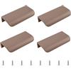MOROBOR Maniglia a scomparsa per bordo del dito, 4 maniglie nascoste in stile moderno per cassetti, maniglia invisibile curva in lega di alluminio per cassetti di hardware dell'armadio, 80mm/Marrone
