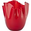 VENINI VASO FAZZOLETTO OPALINO D.20 CM ROSSO INTERNO ROSSO H.24 CM FO370002000O0JO