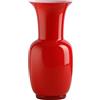 VENINI VASO OPALINO D.17 CM ROSSO VIVO LATTIMO H.36 CM FO370622000O0DG