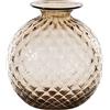 VENINI VASO MONOFIORE BALLOTON D.11 CM MOKA FILO ROSSO H.12,5 CM FO310014000F0BSR