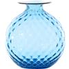 VENINI VASO MONOFIORE BALLOTON D.11 CM ACQUAMARE FILO ROSSO H.12,5 CM FO310014000F0YW