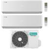 Hisense Climatizzatore Energy Pro X Dual Split 12+12 con 3AMW52U4RJC Inverter Wi-Fi R-32 Classe A++ ,