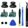 XINML Thumbsticks Joysticks - Set di bastoncini analogici e strumenti di riparazione, compatibile con PS5, accessori, 10 pezzi, ricambio per controller di riparazione joystick, testa di fungo