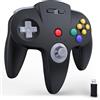 miadore Controller wireless N64 per Switch 1 2/Switch Lite/OLED, ricevitore USB da 2,4 GHz, plug and play, controller joystick per Windows PC/MAC IOS/Raspberry pi (nero)