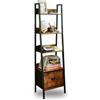 FurnitureR Scaffale scala a 5 livelli, libreria, portaoggetti con cassetti in tessuto non tessuto, per soggiorno, camera da letto, ufficio, mensole da giardino, altezza 141 cm, stile industriale,