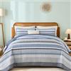 Dintszyayue Trapunta king size, 3 pezzi, stile bohémien, a righe, per letto king size, in morbida microfibra leggera, set di biancheria da letto per tutte le stagioni, con 2 federe