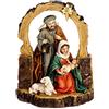 DRW Presepe con portale di 1 pezzo in resina da 12 cm