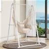 YITAHOME Poltrona sospesa con telaio 105 x 93 x 160 cm, robusta struttura in acciaio, supporto per amaca con altalena sospesa, carico massimo 150 kg, sedia a dondolo con 2 ganci e 2 cuscini per