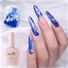Imtiti Smalto Semipermanente Glitter Blu Navy Iridescente Unghie UV Led Soak Off Gel Nail Polish Per Domestico 10ML