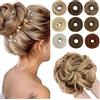 SEGO Chignon Finto per Capelli Elastico Sintetica Ondulato Finti con Posticci Ciambella Messy Hair Bun 55 G Castano chiaro & biondo cenere