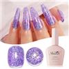 Imtiti Smalto Semipermanente Glitter Viola Chiaro Iridescente Unghie UV Led Soak Off Gel Nail Polish Per Domestico 10ML