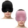 HENGBIRD 2 PCS Cappello per Emicrania, Riutilizzabile Cappello Mal di Testa Gel Ghiaccio, Confortevole Cuscinetti Terapia Caldo/Freddo per Alleviare L'emicrania, Occhi Gonfie e Sinus Stress