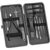 WUBAYI Set da 12 pezzi in acciaio inox per manicure e pedicure, kit completo per la cura delle unghie, con custodia in pelle da viaggio, ideale per la cura quotidiana di mani e piedi