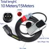 ANDAIIC Caricabatterie EV da 11 kW Protezione CC 10 metri 15 metri 16A 3 fasi Tipo 2 per caricabatterie domestico portatile per auto elettrica 6A-16A