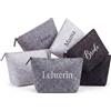 Xuniea 6 Pezzi Sacchetti Cosmetici in Feltro Borsa in Feltro per Disegnare con Cerniera Beauty Case da Viaggio Borsa per Trucco in Feltro per Natale Festa della Mamma Donne Colleghi Famiglia