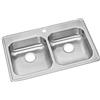 Elkay GE233211 - Lavello da cucina a doppia vasca, in acciaio INOX, con 1 foro, satinato, 33 x 25 x 5,375