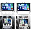 Hikity [8 Core 4G+64G] Hikity Car Radio per Ford Focus Mk2 Mk3 Exi MT 2 3 2004-2011 Wireless Carplay Android Auto Android 15 Autoradio 9 Pollici Stereo Auto con GPS 32EQ WIFI Bluetooth Telecamera Posteriore