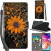 PHINIENLAND Cover per Samsung Galaxy A70 Case PU Pelle Custodia [Kickstand] [Chiusura magnetica] [Slot per Schede], Portafoglio Flip Custodia per Samsung A70,Crisantemo