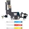 MMOBIEL Connettore Dock Compatibile con iPhone 11 2019 - Presa di Ricarica Cavo Flessibile - Audio Jack/Microfono/Antenna di Ricambio - Incl. Cacciaviti - Nero