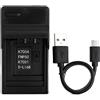 Norifon NP-50 USB Caricatore per Fujifilm FinePix F200EXR, F300EXR, | Compatibile con Fujifilm FinePix F500EXR, F550EXR, F660EXR, F750EXR, F770EXR, F800EXR, F850EXR, F900EXR, X10, X20 Fotocamera
