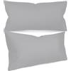 npluseins federe in tinta unita in confezione da 2 e dal design discreto 1154.1498, 40 x 80 cm, grigio chiaro