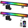 CREATESTAR Faretto LED RGB Esterni 48W, Barra 16 Milioni di Colori, Impermeabile Faro Intelligenti per Feste con Telecomando e Timer, Luce d'Atmosfera