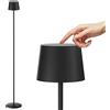 K-Bright Lampada da terra a LED, 4 W, dimmabile, touch control, in metallo alluminio, adatta per soggiorno, camera da letto, ufficio, illuminazione supplementare (nero)