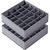 CYBERNOVA 2 Pack di divisori per cassetti per calzini intima, cravatte,24 celle in tessuto pieghevoli (24+24 celle, grigio scuro)