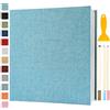 Semfalbuums Album Fotografico Autoadesivo 33x32 CM in Lino Album Portafoto Personalizzabile Scrapbook Photo Album Fotolibro Ricordi Nascita Matrimonio Journal Travel Guest Book, 120 Pagine Azzurro Chiaro