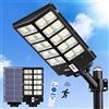 JAYNLT Y-8200W Lampada Solare Esterna, 6500K Proiettore Esterno Potente con Telecomando, IP67 Impermeabile Faretto Solare per Esterni con Sensore di Movimento per Strada Garage Parcheggio