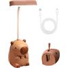 HOVCEH Capybara Luce Notturna Bambini, 2 in 1 Lampada da Scrivania LED con Temperamatite, Capybara Lampada da Tavolo per Lettori, Studio, Sonno