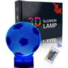 Skythrive Luce Notturna per Il Calcio 3D Illusion Cambia Colore 16 Colori - Regali di Calcio per Ragazzi e Ragazze, Regalo Bambino 10 Anni Maschio, Decorazione Camera da Letto