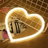 GUOCHENG Segno al Neon Sospeso - Lampade al Neon a Forma di Cuore LED, a Batteria, Luci Calde a Forma di Cuore per Feste Nuziali