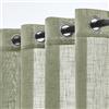 Woaboy 2 pezzi Tende di lino traslucido Tende moderne decorative a occhiello per il soggiorno e la camera da letto 140x260 cm Grigio-verde