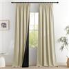 PONY DANCE 100% Tende Oscuranti Camera da Letto 2 Pezzi L 140 x A 245 cm Tende Termiche Isolanti per Soggiorno Decorazione Blackout Curtains con Fettuccia per Interni, Beige Chiaro