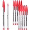 Amazon Basics - Set di Penne a Sfera, per Casa, Ufficio e Scuola, Punta da 1,0 mm, Inchiostro Rosso, Confezione da 12