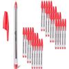 Amazon Basics - Penne a Sfera, Asciugatura Rapida, Ideali per Scuola e Ufficio, Punta Media (1,0mm), Rosso, Confezione da 36