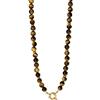 Purelei Tiger's Eye - Collana con ciondolo a forma di occhio di tigre, in acciaio inox placcato oro, con occhio di tigre, regolabile da 40 a 45 cm, coraggio e protezione, collana da donna oro/argento