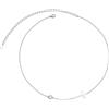 Flyow Collana girocollo da donna, in argento Sterling S925, a strati, crocia/sole/perline, collana girocollo delicata laterale a croce, 18 Zoll, argento sterling