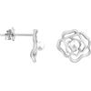 SOFIA MILANI - Orecchini da Donna in Argento 925 - Orecchino a Perno a Rose perle - E3064