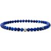 BERGERLIN Bracciale in lapislazzuli autentico con perle in argento 925 - perle sfaccettate - misura XS