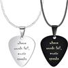aplusashop Ciondolo a forma di plettro con catena con incisione When words fail, music speaks in acciaio inox nero o argento, 30x25 mm, Acciaio inossidabile, Nessuna pietra preziosa
