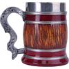 ZONSUSE Boccale Birra da Guerriero Vichingo, Tazza Tomahawk Vichingo, Boccale Medievale in Acciaio Inossidabile, Regali per Compleanno Festa del Papà Pasqua Natale 600 ml (Guerriero)