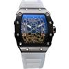 RORIOS Orologio Quarzo da Uomo Orologi da Polso Moda Tonneau Orologi Luminosi Analogico Orologi Casual Sportivo con Calendario Nero Bianco B