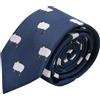 King & Priory Cravatta Pecora Ricamata Blu Navy, Blu, Taglia unica
