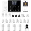 PGST Allarme casa Senza fili,22 Pezzi- 4G Allarme casa,WIFI GSM Sistema Antifurto Completo,Telecamera Wi-Fi Interno,Sensore per porte e finestre,sensore di movimento,Telecomando,Compatibile con Alexa